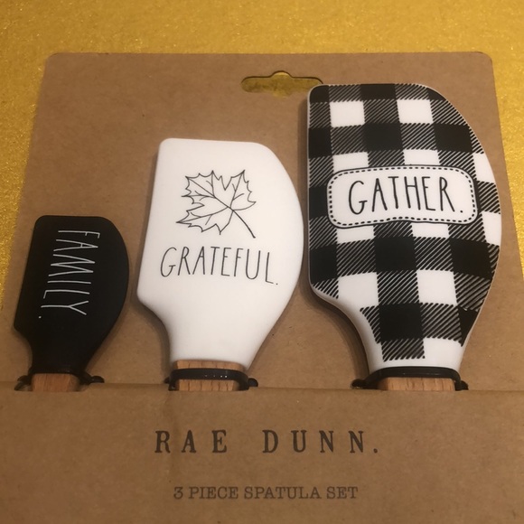 RAE DUNN “Family” “Grateful” & “Gather” 3pc Spatula Set! - Picture 2 of 6